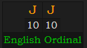 JJ = 10 10 in Ordinal