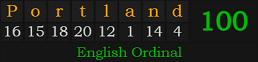 "Portland" = 100 (English Ordinal)