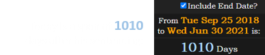 Today is a span of 1010 days after his sentencing: