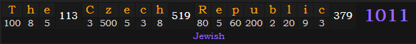 "The Czech Republic" = 1011 (Jewish)