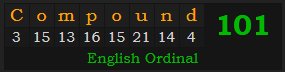 "Compound" = 101 (English Ordinal)