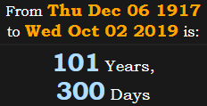 101 Years, 300 Days