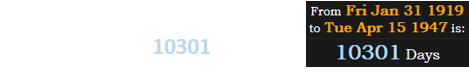 Robinson made his MLB debut when he was 10301 days old: