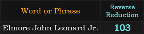 Elmore John Leonard Jr. = 103