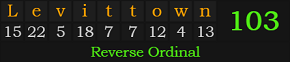 "Levittown" = 103 (Reverse Ordinal)