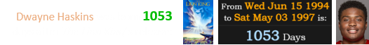 Dwayne Haskins was born 1053 days after The Lion King’s release: