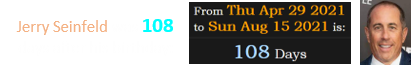 Jerry Seinfeld was 108 days after his birthday: