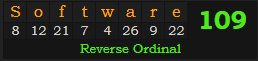 "Software" = 109 (Reverse Ordinal)