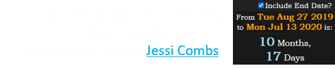 His death fell a span of 10 months, 17 days after the death of Mythbusters co-star Jessi Combs: