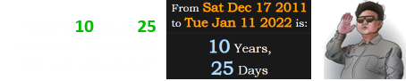 Today is 10 years, 25 days after the death of his father Kim Jong-il: