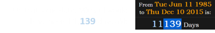 On that same date, Michael would have been 11,139 days old: