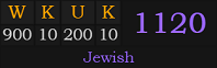 "WKUK" = 1120 (Jewish)