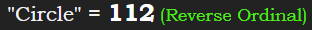 "Circle" = 112 (Reverse Ordinal)