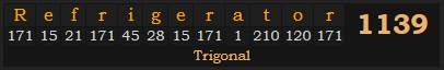 "Refrigerator" = 1139 (Trigonal)