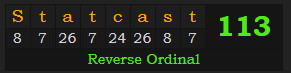 "Statcast" = 113 (Reverse Ordinal)