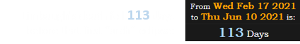 Limbaugh’s death fell 113 days before that first “arch” eclipse: