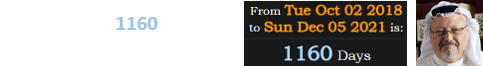 The race was 1160 days after the murder of Jamal Khashoggi: