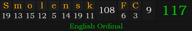 "Smolensk FC" = 117 (English Ordinal)