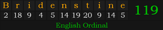 "Bridenstine" = 119 (English Ordinal)