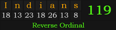 "Indians" = 119 (Reverse Ordinal)