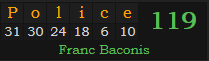 "Police" = 119 (Franc Baconis)