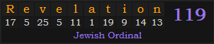 "Revelation" = 119 (Jewish Ordinal)