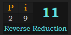 "Pi" = 11 (Reverse Reduction)