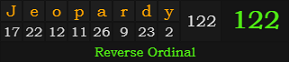 "Jeopardy!" = 122 (Reverse Ordinal)