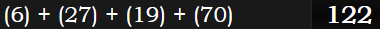 (6) + (27) + (19) + (70) = 122