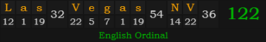 "Las Vegas, NV" = 122 (English Ordinal)