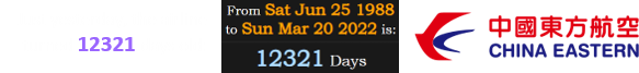 Just yesterday, the airline turned 12321 days old: