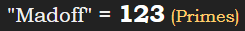 "Madoff" = 123 (Primes)