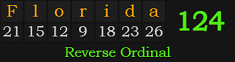 "Florida" = 124 (Reverse Ordinal)