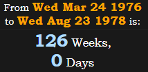 126 Weeks, 0 Days
