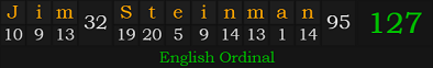 Jim Steinman = 127 Ordinal