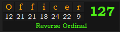 "Officer" = 127 (Reverse Ordinal)