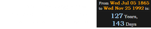 When The Bodyguard was released, the US Secret Service was 127 years, 143 days old: