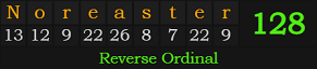 "Nor'easter" = 128 (Reverse Ordinal)