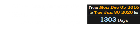 Officer Craig Johnson died 1303 days after G.T. Bynum was sworn in as mayor: