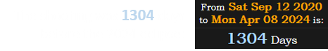 The shooting was 1304 days before the 2024 eclipse: