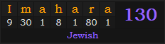 "Imahara" = 130 (Jewish)