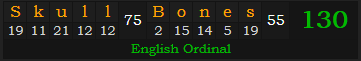 "Skull & Bones" = 130 (English Ordinal)