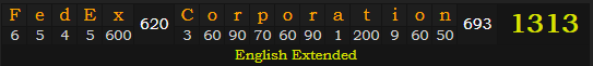 "FedEx Corporation" = 1313 (English Extended)