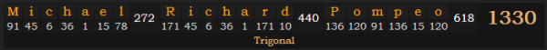 "Michael Richard Pompeo" = 1330 (Trigonal)