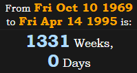 1331 Weeks, 0 Days