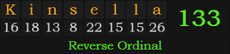 "Kinsella" = 133 (Reverse Ordinal)