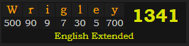 "Wrigley" = 1341 (English Extended)