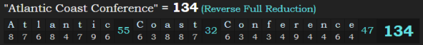 "Atlantic Coast Conference" = 134 (Reverse Full Reduction)