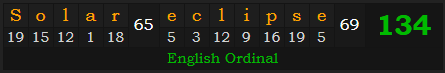 "Solar eclipse" = 134 (English Ordinal)