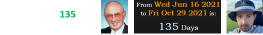 It was also 135 days after Ernie Sr.’s birthday: